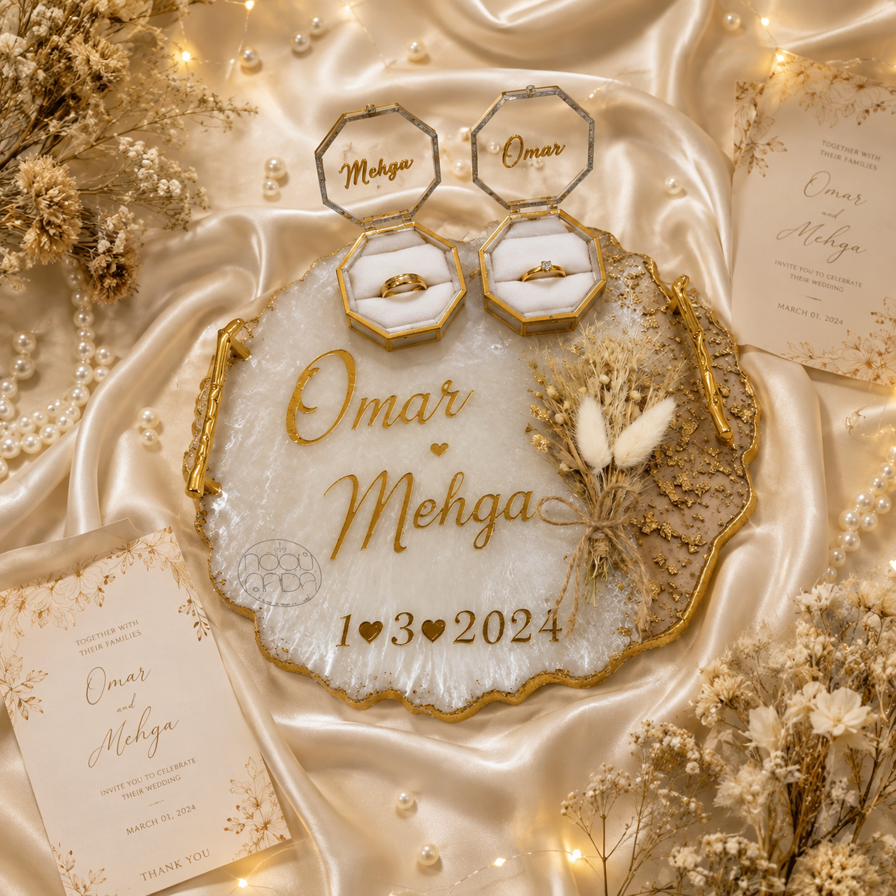 Pearl Wedding Keepsake Tray