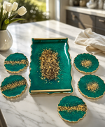 Emerald Resin Tray Set