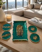 Emerald Resin Tray Set
