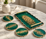 Emerald Resin Tray Set