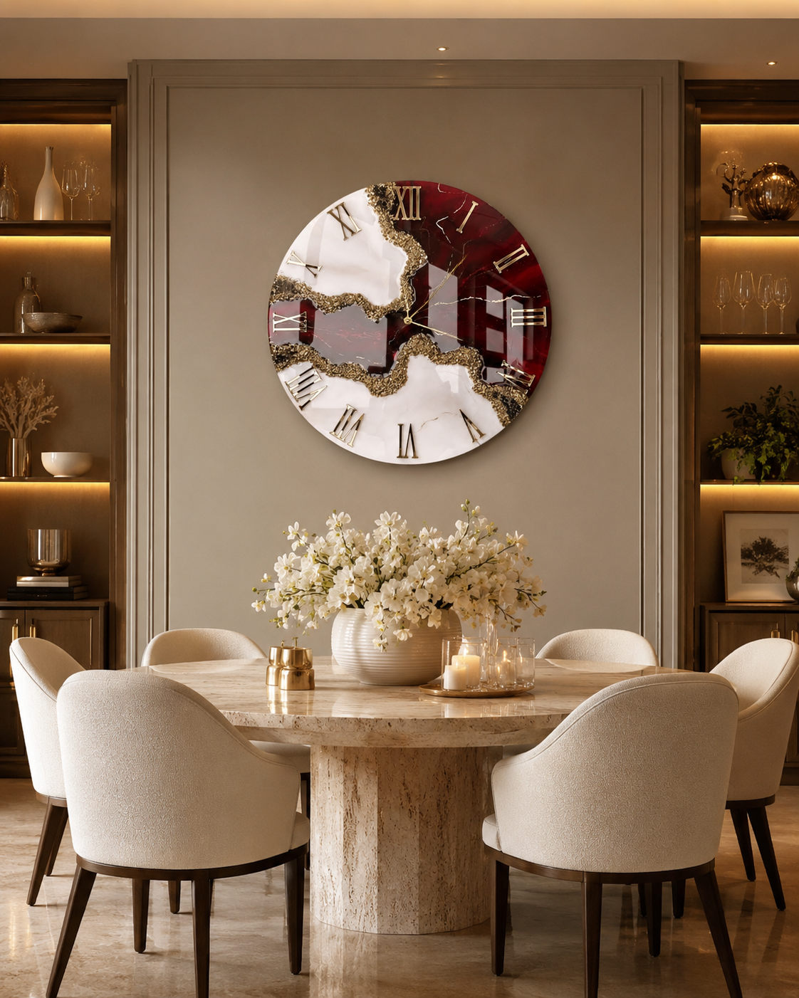 Burgundy Resin Clock