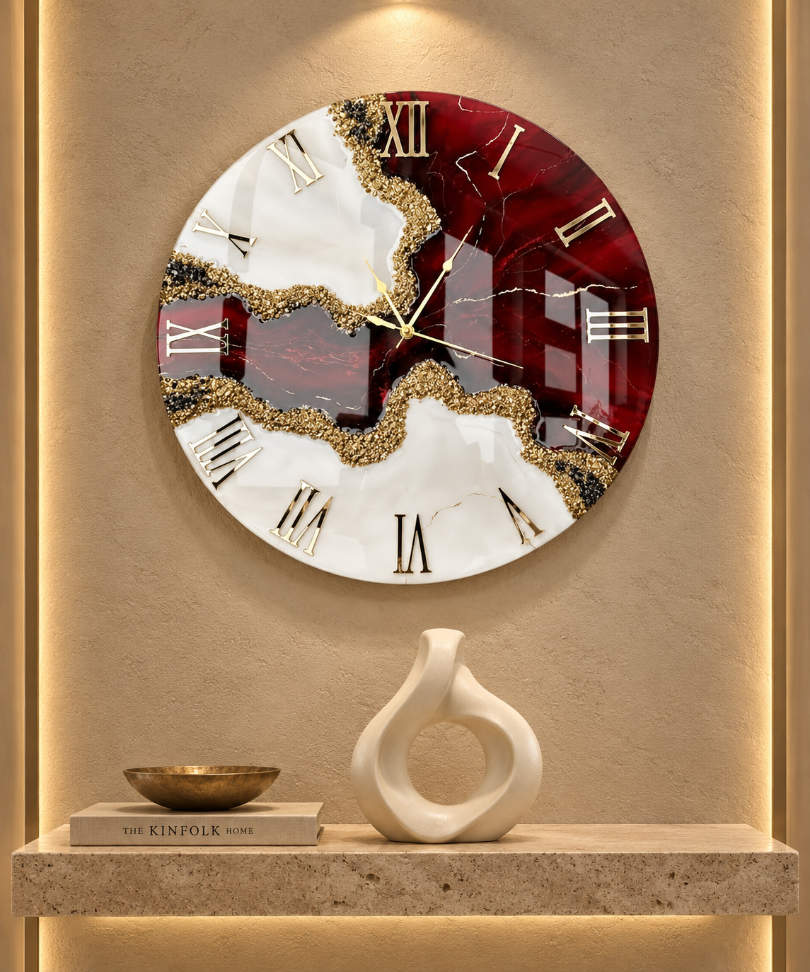 Burgundy Resin Clock