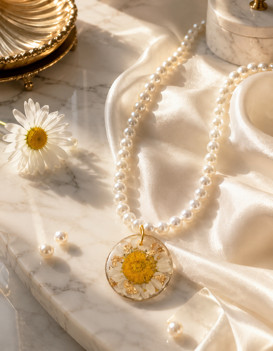 Daisy Pearl Necklace