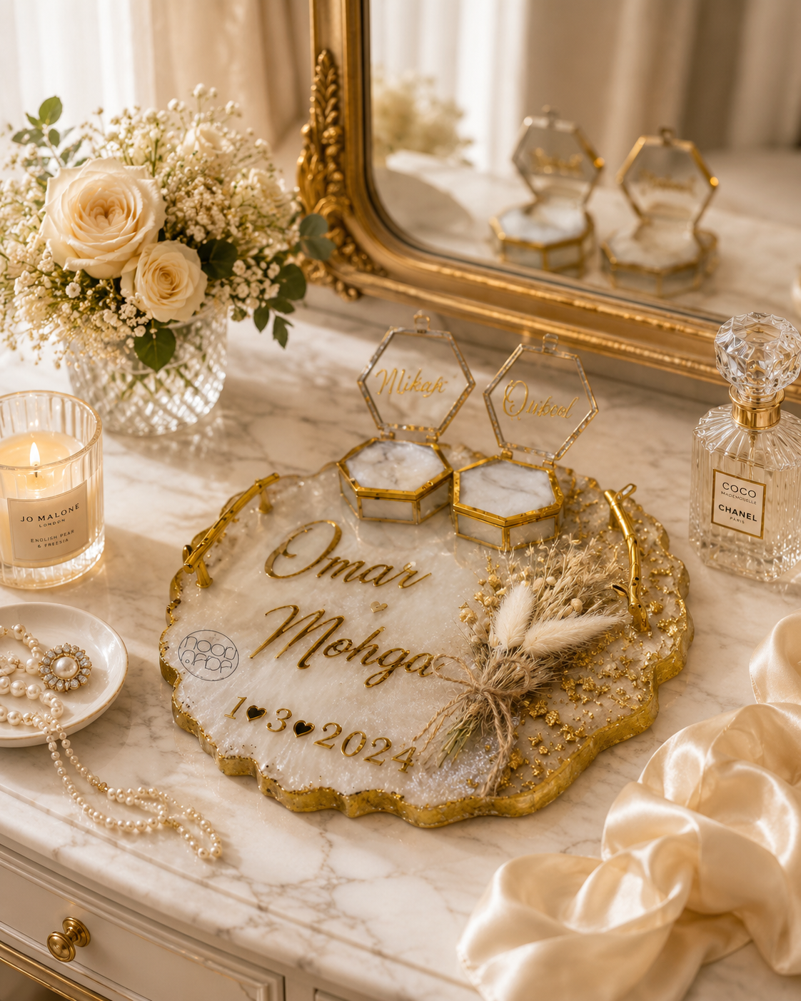 Pearl Wedding Keepsake Tray