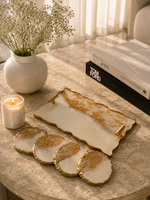 Ivory Marble Tray Set
