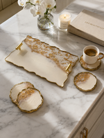 Ivory Marble Tray Set