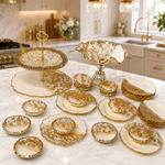 Royal White Gold Resin Serving Set