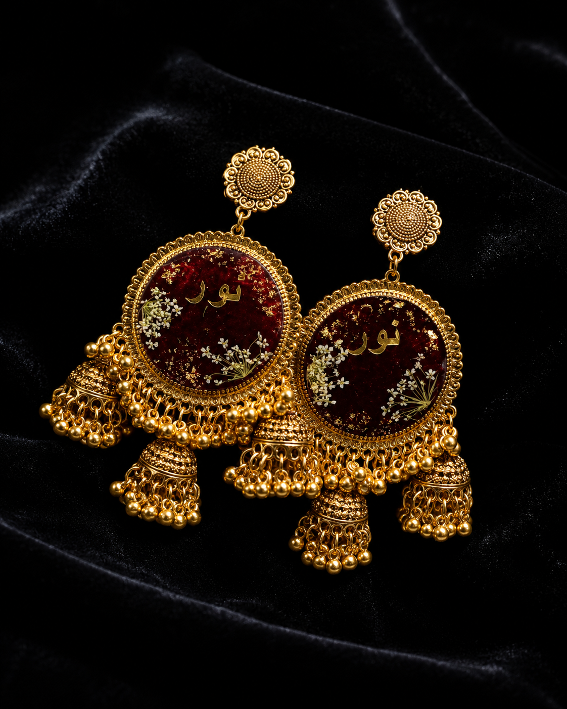 Noor Personalized Resin Jhumka Earrings