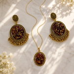 Royal Burgundy Gold Resin Jewelry Set