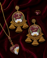 Personalized Crimson Bloom Resin Jewelry Gift Set