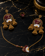 Personalized Crimson Bloom Resin Jewelry Gift Set