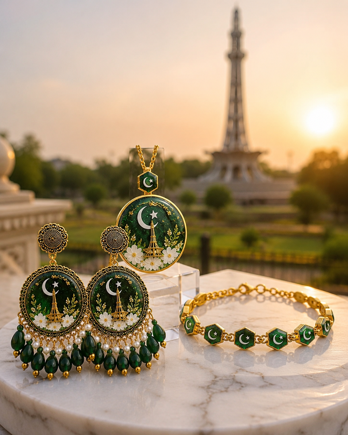 🇵🇰 Azadi Collection – Premium Resin Jewelry Set