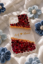 Personalized Name Resin Phone Case – Custom Couple Name & Gold Glitter Design