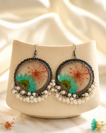 Customizable Ocean Bloom Pearl Resin Earrings
