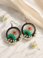 Customizable Ocean Bloom Pearl Resin Earrings
