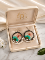 Customizable Ocean Bloom Pearl Resin Earrings