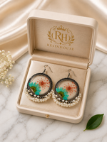 Customizable Ocean Bloom Pearl Resin Earrings