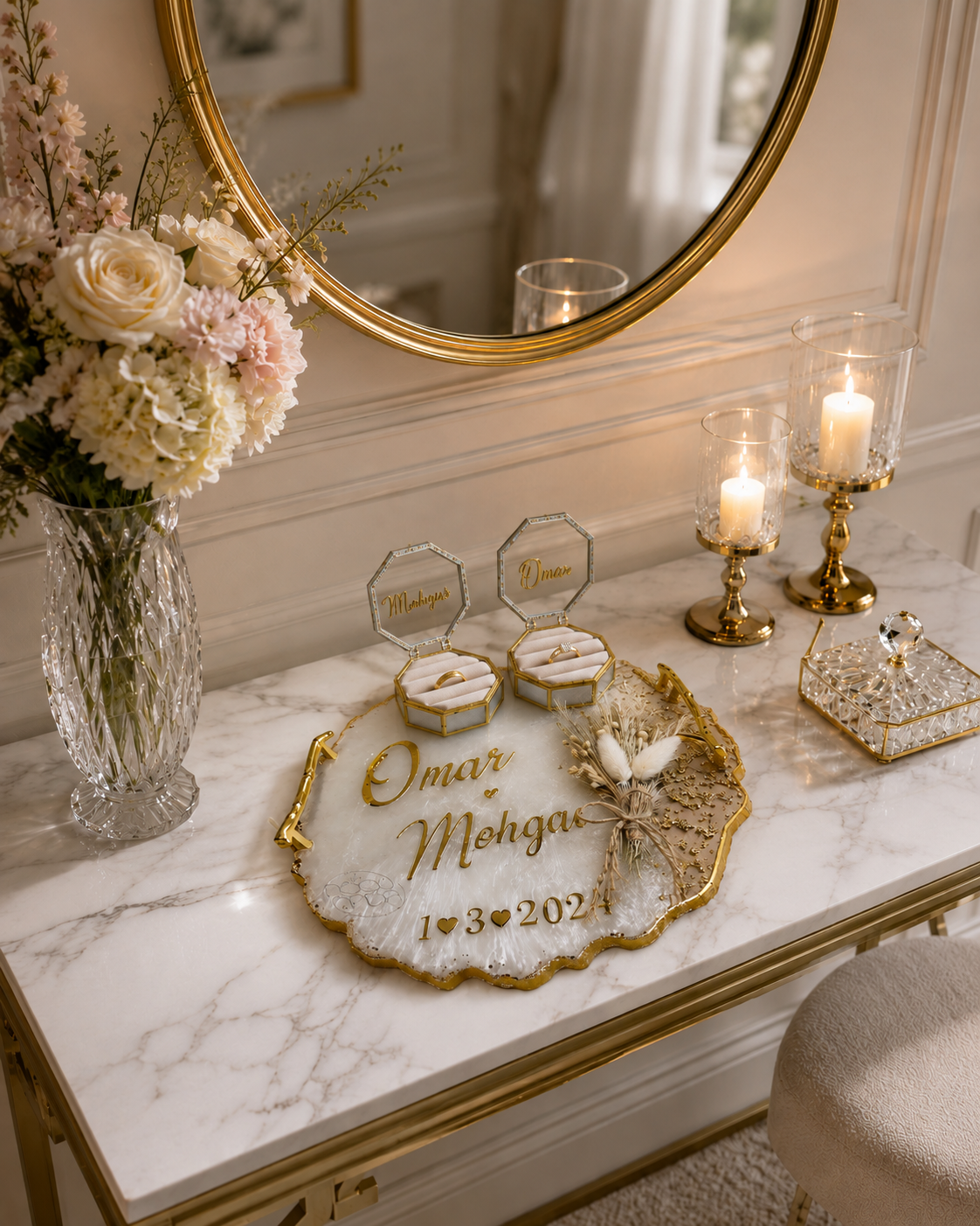 Pearl Wedding Keepsake Tray