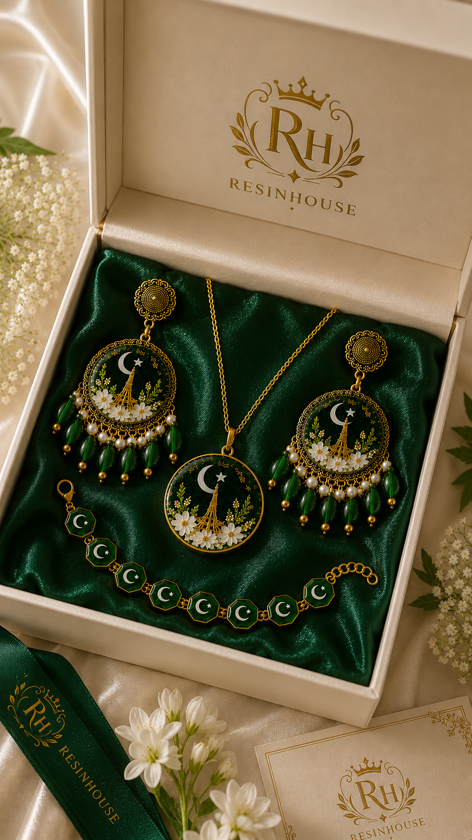 🇵🇰 Azadi Collection – Premium Resin Jewelry Set