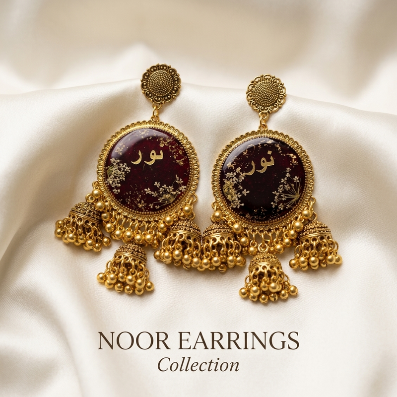 Noor Personalized Resin Jhumka Earrings