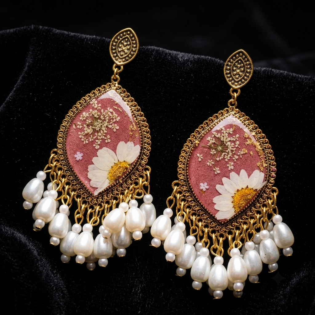 Blossom Pearl  Luxe Statement Earrings
