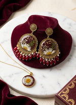Crimson Bloom Personalized Resin Jewelry Set