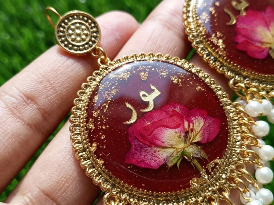 Noor Bloom Personalized Resin Pearl Earrings