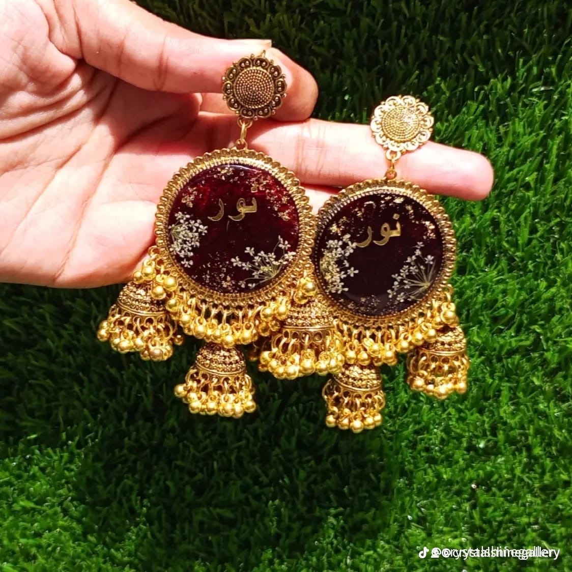 Noor Personalized Resin Jhumka Earrings