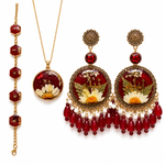Crimson Bloom Personalized Resin Jewelry Set